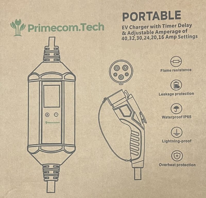 Primecom 40 & 48 Amp Level 2 EV Charger 220 Volt | 30 - 40 - 50 Feet Only In ElectoGb