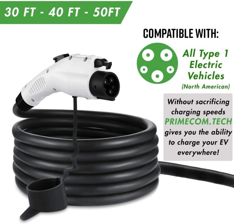 Primecom 40 & 48 Amp Level 2 EV Charger 220 Volt | 30 - 40 - 50 Feet Only In ElectoGb