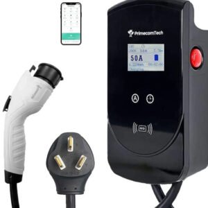 Primecom 50 or 80 Amp Level 2 EV Charger -  50 Feet Cord Lengths Only In ElectoGb