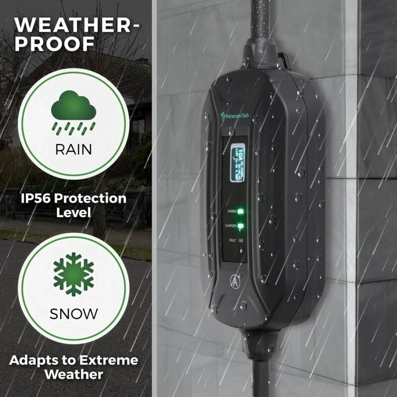 Primecom 24 Amp Level 2 EV Charger Amperage Adjustable: 10A - 16A - 24A Only In ElectoGb