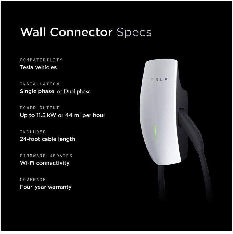 Tesla Gen 3 Wall Connector, Tesla Home Electrical Vehicle Charging Station Only In ElectoGb